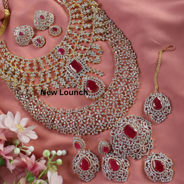 Rangoli Jewellery AD Diamond Necklace Combo for Women